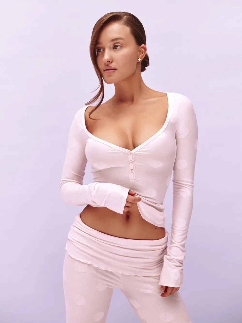 Лонгслив Emily Tint buttons (pink)